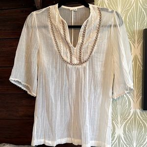 Sheer Cream Boho Top